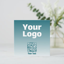 Uw logo met bewerkbare QR-code en verloop van kleu Notitiekaartje