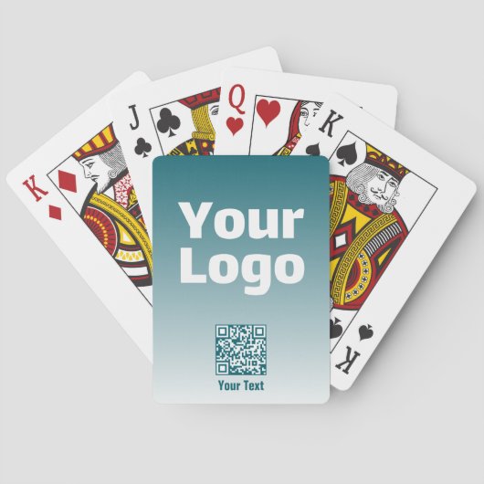 Uw logo met bewerkbare QR-code en verloop van kleu Pokerkaarten (Achterkant)
