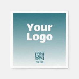 Uw logo met bewerkbare QR-code en verloop van kleu Servet
