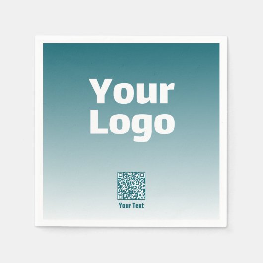 Uw logo met bewerkbare QR-code en verloop van kleu Servet (Voorkant)