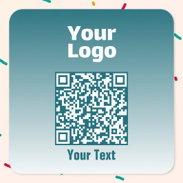 Uw logo met bewerkbare QR-code en verloop van kleu Vierkante Sticker