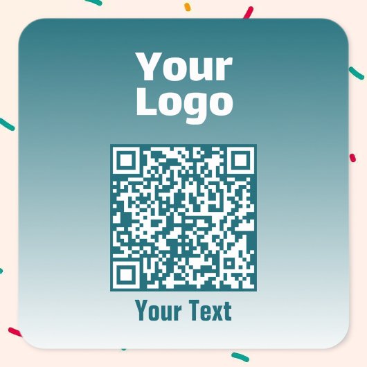 Uw logo met bewerkbare QR-code en verloop van kleu Vierkante Sticker