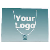 Uw logo met bewerkbare QR-code en verloopkleur Omb Groot Cadeauzakje (Achterkant)