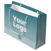 Uw logo met bewerkbare QR-code en verloopkleur Omb Groot Cadeauzakje (Voorkant Gekanteld)