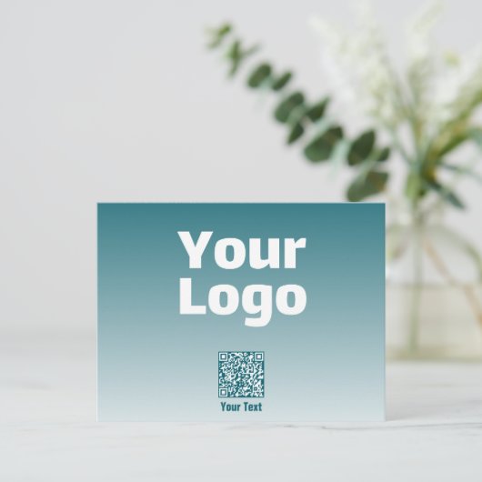 Uw Logo met bewerkbare QR-code en verloopombre Briefkaart (Staand voorkant)