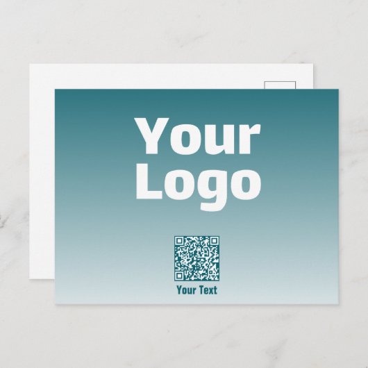 Uw Logo met bewerkbare QR-code en verloopombre Briefkaart (Voorkant / Achterkant)