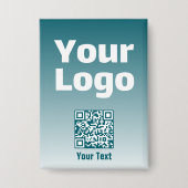 Uw Logo met bewerkbare QR-code en verloopombre Button (Voorkant)