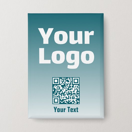 Uw Logo met bewerkbare QR-code en verloopombre Button (Voorkant)