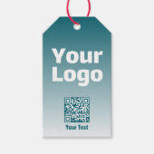 Uw Logo met bewerkbare QR-code en verloopombre Cadeaulabel (Voorkant)