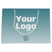 Uw Logo met bewerkbare QR-code en verloopombre Groot Cadeauzakje (Voorkant)
