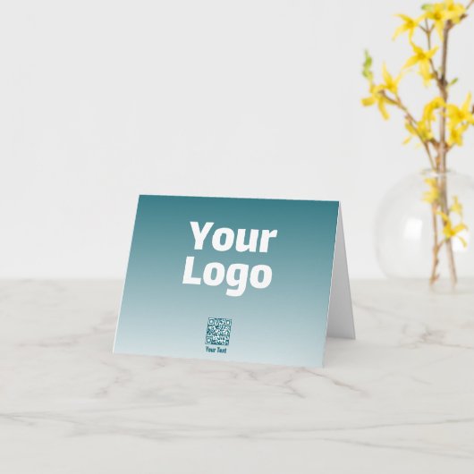 Uw Logo met bewerkbare QR-code en verloopombre Kaart (Gele Bloem)