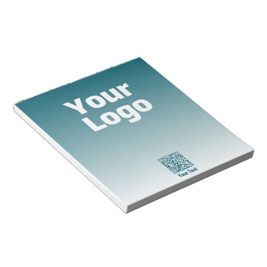 Uw Logo met bewerkbare QR-code en verloopombre Notitieblok (Schuin)