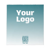 Uw Logo met bewerkbare QR-code en verloopombre Notitieblok (Voorkant)