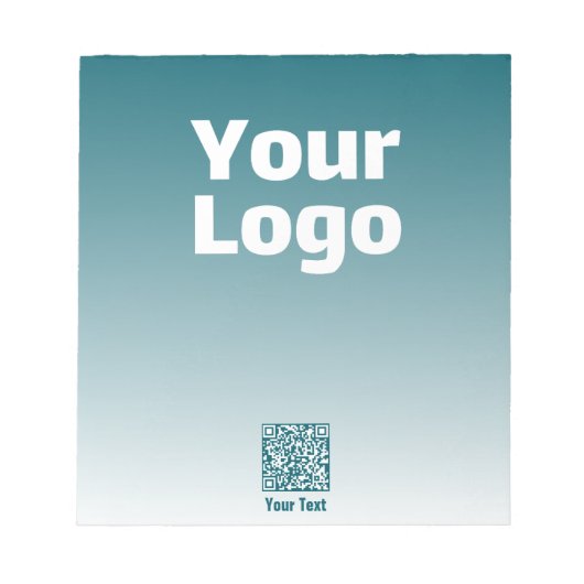 Uw Logo met bewerkbare QR-code en verloopombre Notitieblok (Voorkant)