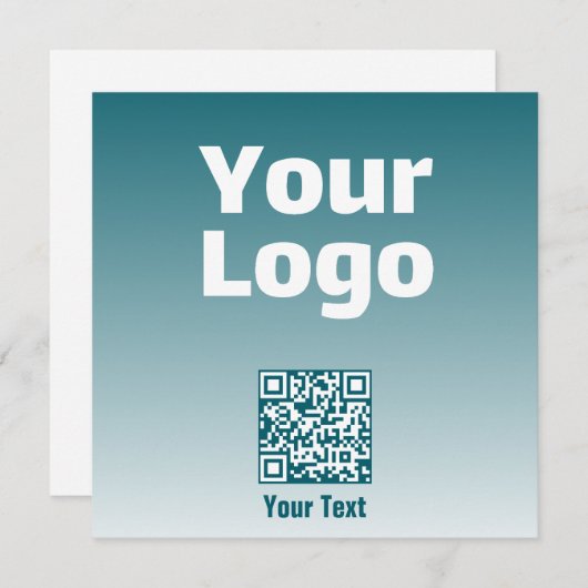 Uw Logo met bewerkbare QR-code en verloopombre Notitiekaartje (Voorkant / Achterkant)