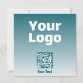 Uw Logo met bewerkbare QR-code en verloopombre Notitiekaartje (Voorkant)