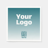 Uw Logo met bewerkbare QR-code en verloopombre Servet (Voorkant)