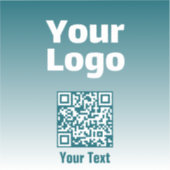 Uw Logo met bewerkbare QR-code en verloopombre Sticker (Voorkant)