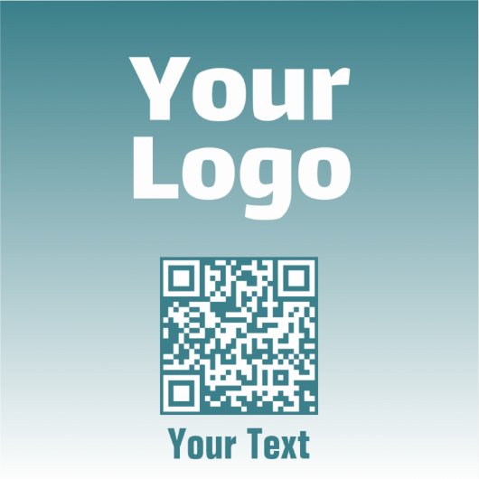 Uw Logo met bewerkbare QR-code en verloopombre Sticker (Voorkant)