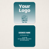 Uw Logo met bewerkbare QR-code en verloopombre Vierkante Visitekaartjes (Voorkant /achterkant)