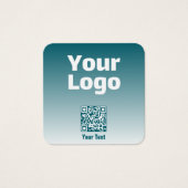Uw Logo met bewerkbare QR-code en verloopombre Vierkante Visitekaartjes (Voorkant)