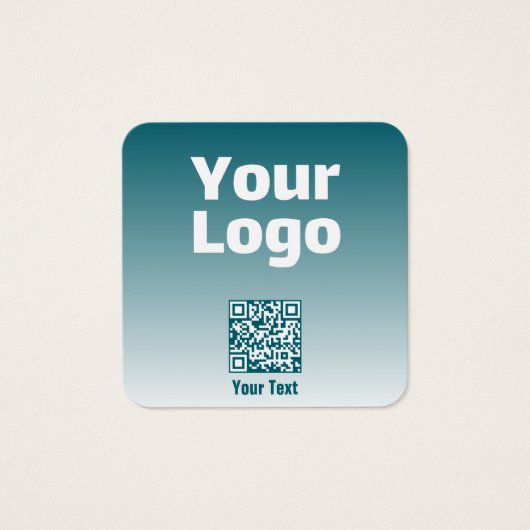 Uw Logo met bewerkbare QR-code en verloopombre Vierkante Visitekaartjes (Voorkant)