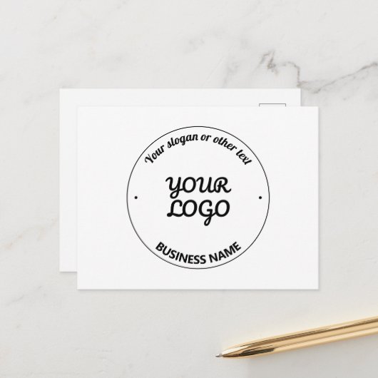 Uw Logo met bewerkbare slogan en bedrijfsnaam Briefkaart (Voorkant / Achterkant in situ)