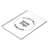 Uw logo met bewerkbare slogan en bedrijfsnaam notitieboek (Linkerzijde)