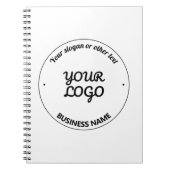 Uw logo met bewerkbare slogan en bedrijfsnaam notitieboek (Voorkant)