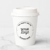 Uw Logo met bewerkbare slogan en bedrijfsnaam Papieren Bekers (Achterkant)