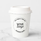 Uw Logo met bewerkbare slogan en bedrijfsnaam Papieren Bekers (Voorkant)
