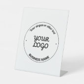 Uw Logo met bewerkbare slogan en bedrijfsnaam Reclamebord Met Voetstuk (Voorkant)