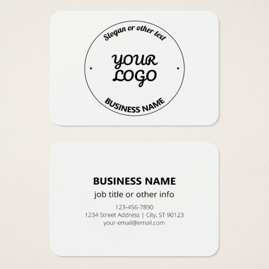 Uw Logo met bewerkbare slogan en bedrijfsnaam Visitekaartje (Voorkant /achterkant)