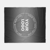 Uw logo met bewerkbare zwart-wit gradiënt fleece deken (Voorkant (Horizontaal))