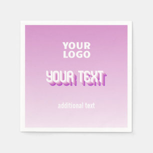 Uw logo met retro-modern bewerkbare tekst servet
