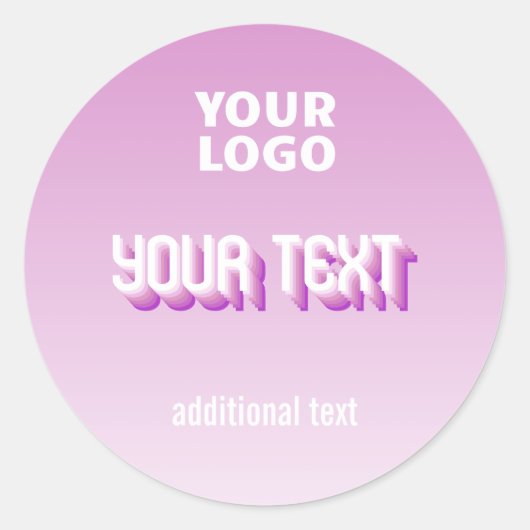 Uw Logo met retro-moderne bewerkbare tekst Ronde Sticker (Voorkant)