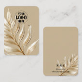 Uw Logo Metallic Gold Leaf Oorbel Kaart Groot Visitekaartje (Voorkant / Achterkant)