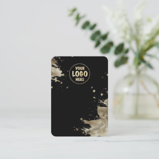 Uw Logo Metallic Splash Oorbel Kaart Groot Zwart Visitekaartje