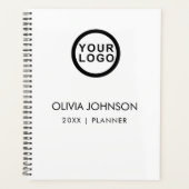 Uw Logo Minimalist Zwart Wit 2024 Planner (Voorkant)
