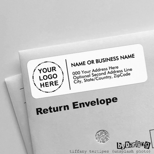 Uw Logo minimalistisch modern design retouradres Etiket