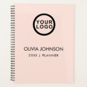Uw Logo minimalistische Blush roze 2023-planner Planner (Voorkant)