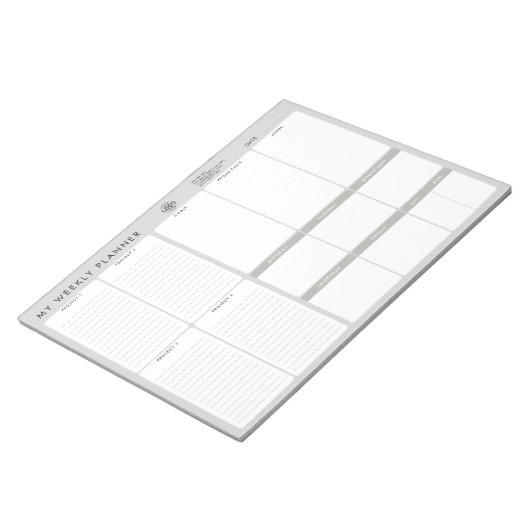 Uw Logo minimalistische eenvoudige, niet-gedateerd Notitieblok (Schuin)