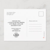 Uw Logo minimalistische Gold Stars Business Feestd Feestdagenkaart (Achterkant)