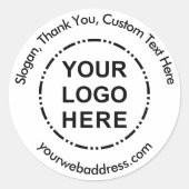 Uw Logo minimalistische moderne aangepaste tekst Ronde Sticker (Voorkant)