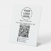 Uw Logo minimalistische moderne QR-code Reclamebord Met Voetstuk (Voorkant)