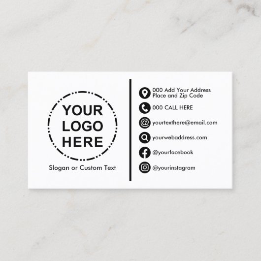 Uw Logo minimalistische moderne QR-code Visitekaartje (Voorkant)