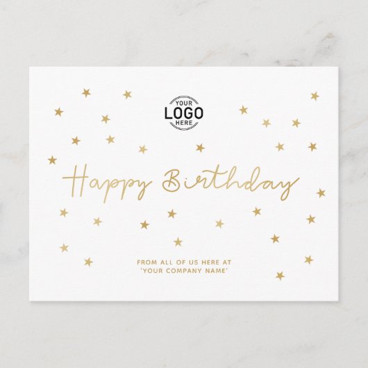Uw Logo minimalistische sterren voor een fijne ver Feestdagenkaart (Voorkant)