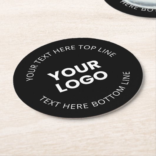 Uw Logo minimalistische stijl Ronde Kartonnen Onderzetter (Gebogen)