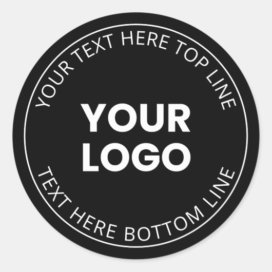 Uw Logo minimalistische stijl Ronde Sticker (Voorkant)