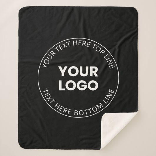 Uw Logo minimalistische stijl Sherpa Deken (Voorkant)